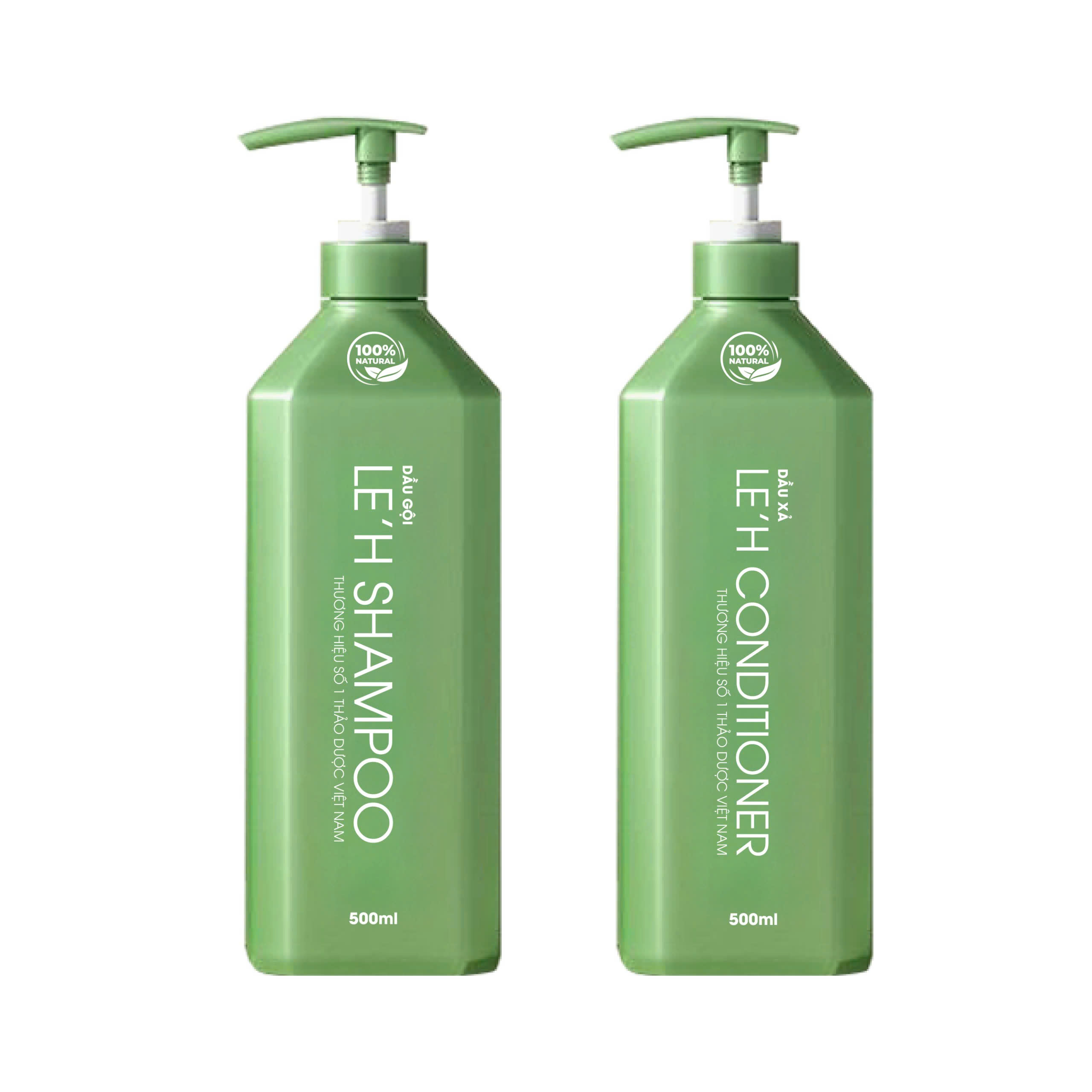 Bộ cặp dầu gội – xả thảo dược Le’H